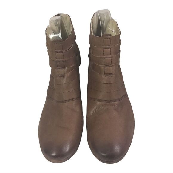 Josef Siebel Ankle Boots Brown Block Heel Bootie - Picture 4 of 12